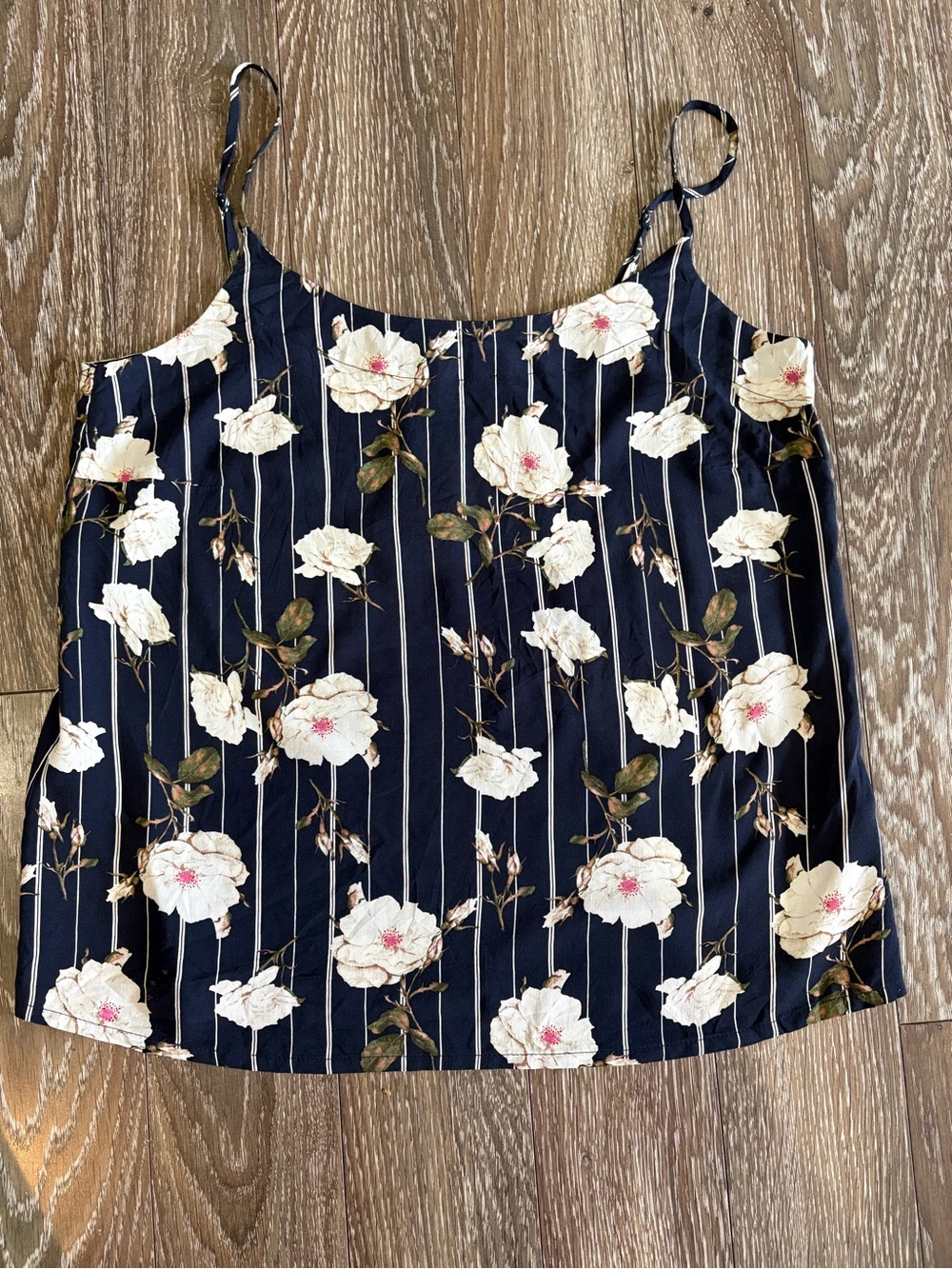 Vero Moda Navy Floral Pinstripe Cami